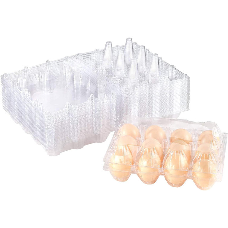 Prep & Savour Clear Plastic Egg Holder Stackable Egg Storage Container
